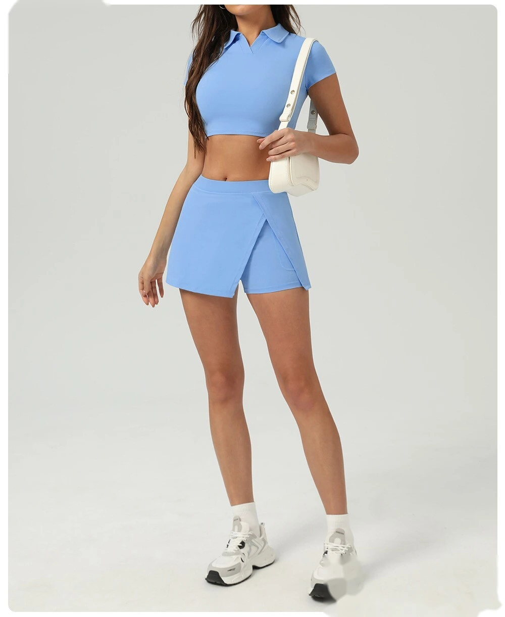 Sun-proof tennis skirt, ice sports, open skirt pants, summer running fitness tennis anti-exposure sports skirt detail