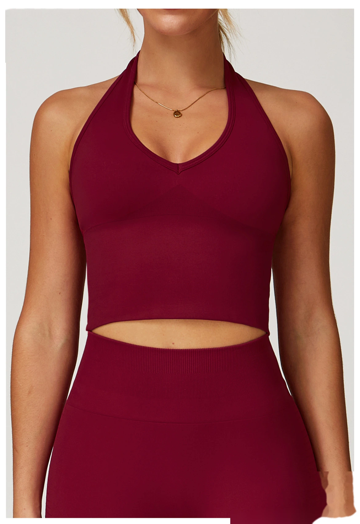 Custom EU-US Seamless Sports Bra | Breathable Halter Backless, Shockproof, for Yoga & Fitness detail