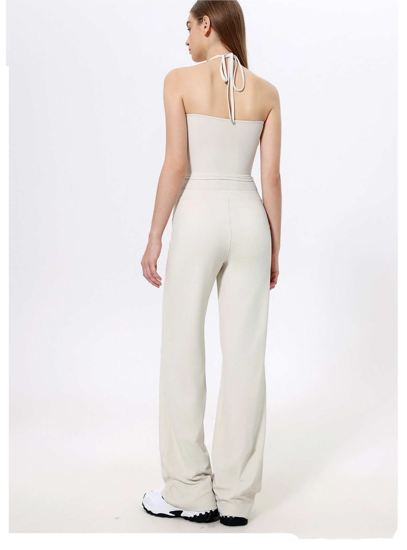 Wide-leg sweatpants antibacterial loose slim drape sweatpants outdoor running yoga pants straight pants. detail