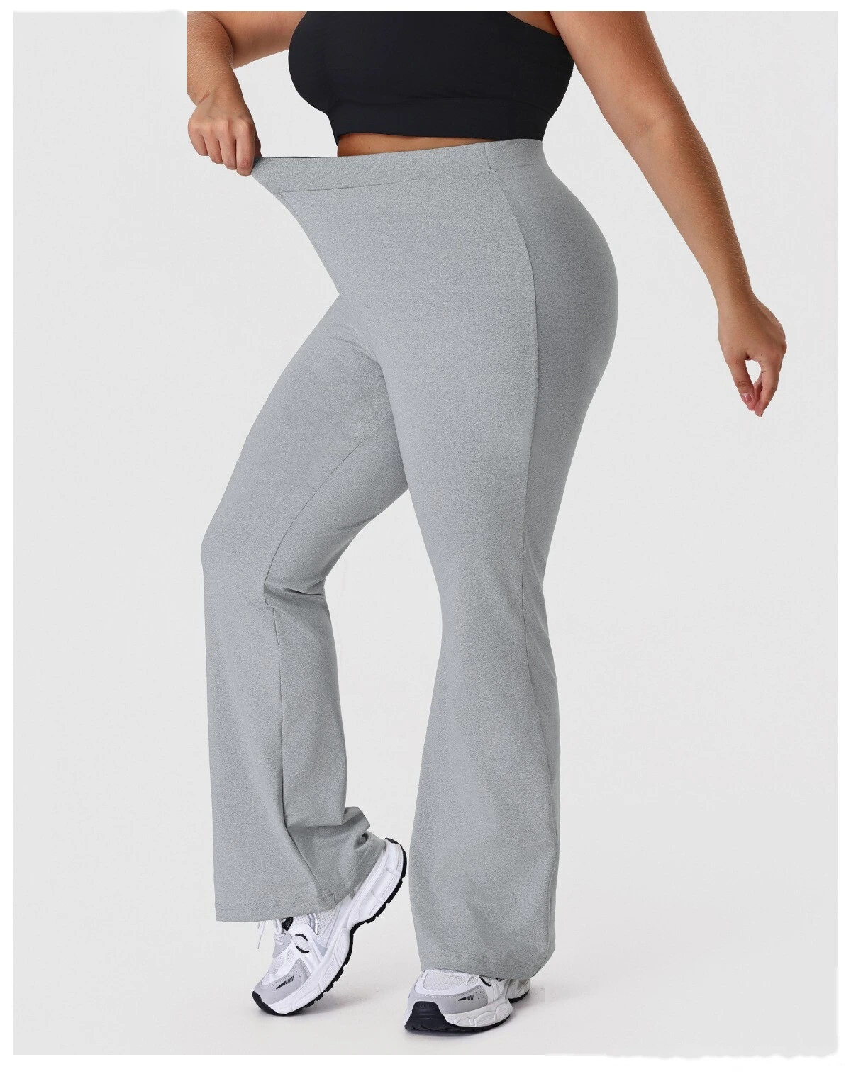 Bulk Custom Women's Plus-Size Flare Yoga Pants - High-Stretch, Slim-Fit, Daily/Fitness Wear | Direct Factory detail