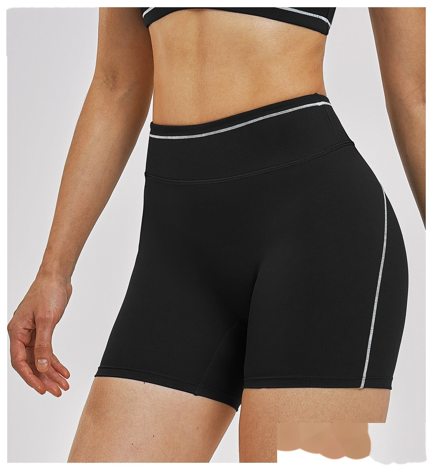 Women’s High Waist Color Block Casual Shorts Yoga Running Fitness Sports Shorts Custom detail
