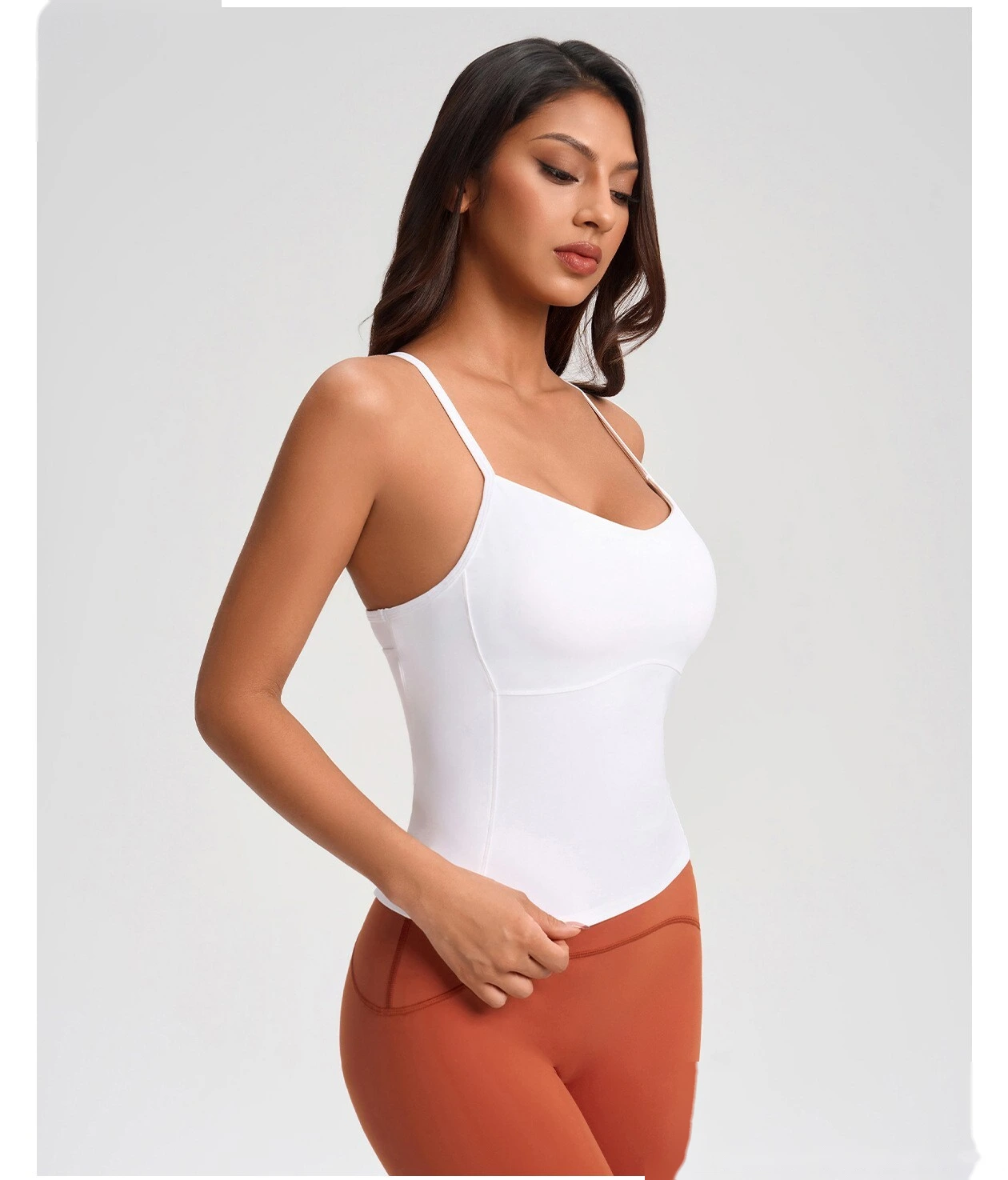 Bulk Custom Nude-Feel Yoga Tank - Padded Push-Up Sports Bra for Running & Gym Workouts detail