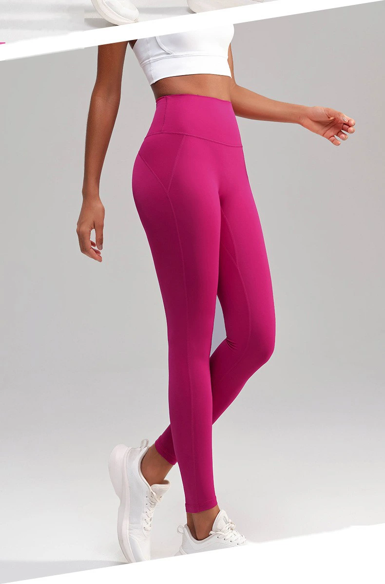 Custom-made nude tight-fitting exercise pants with high waist and abdomen yoga pants for women detail