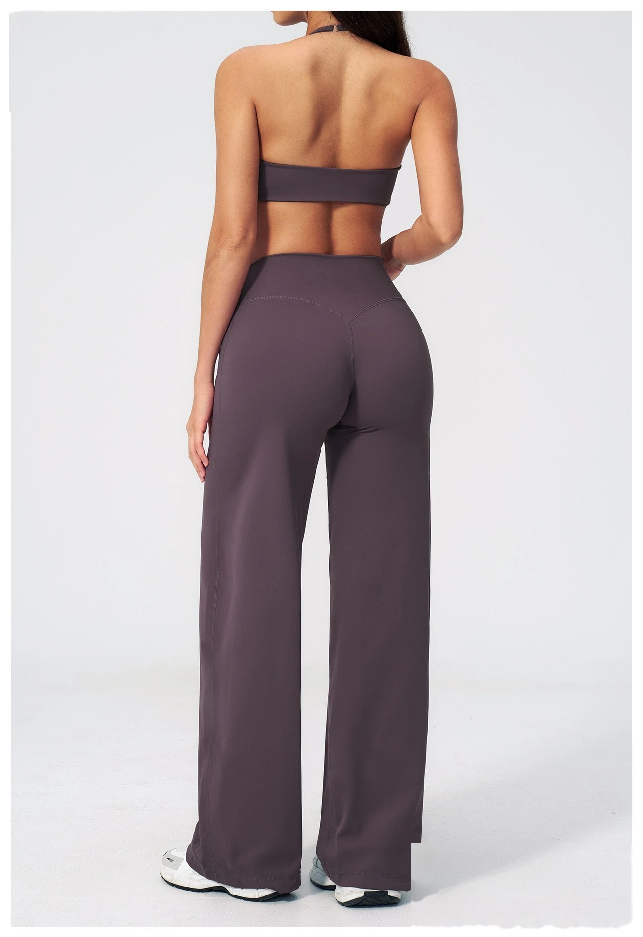 Slim Beauty Back Sports Bra Yoga Set, Casual Wide Leg Quick Dry Yoga Pants Fitness Suit for Women detail