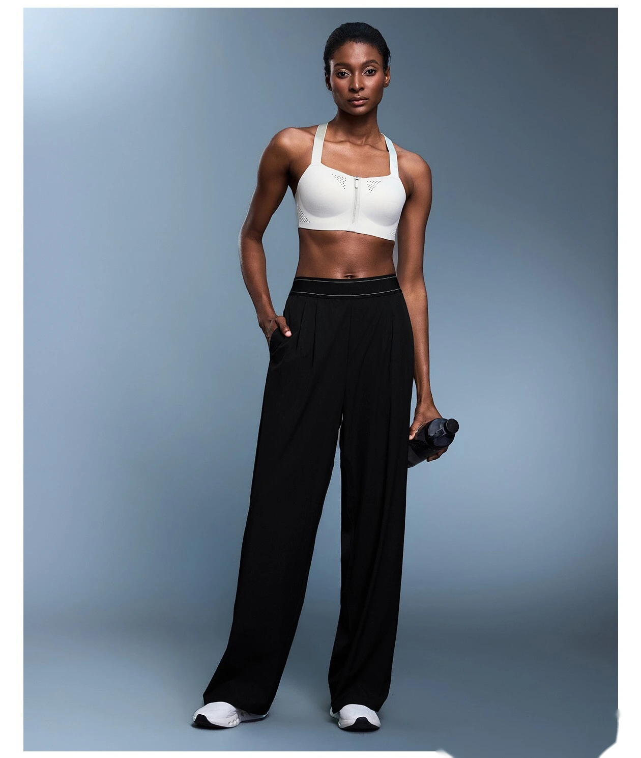 Custom autumn new slim wide-leg pants loose breathable straight sports pants women detail