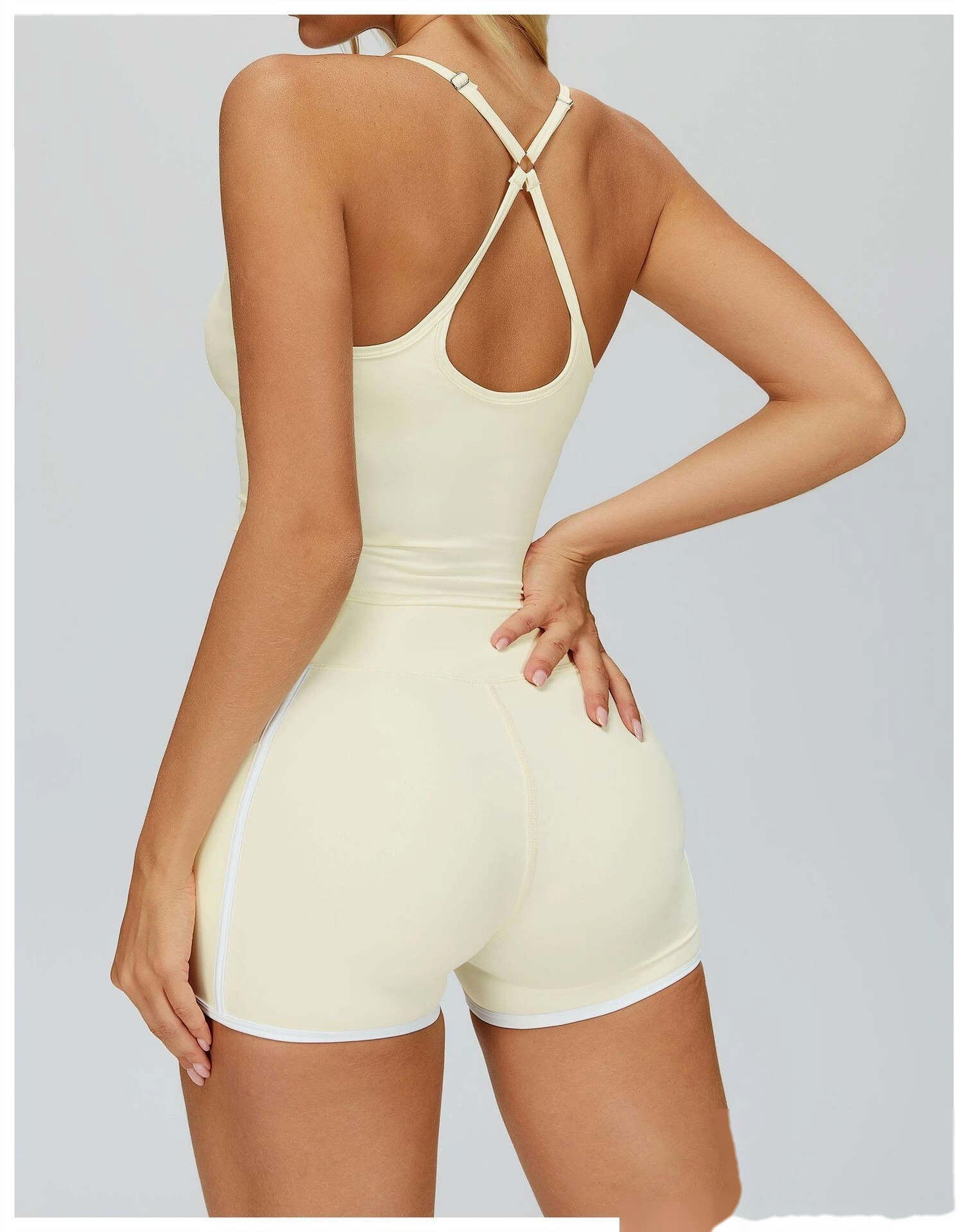 Custom Naked-Feel Yoga Tank Top - Women’s Cross Back Tight Sports Bra for Running Fitness detail
