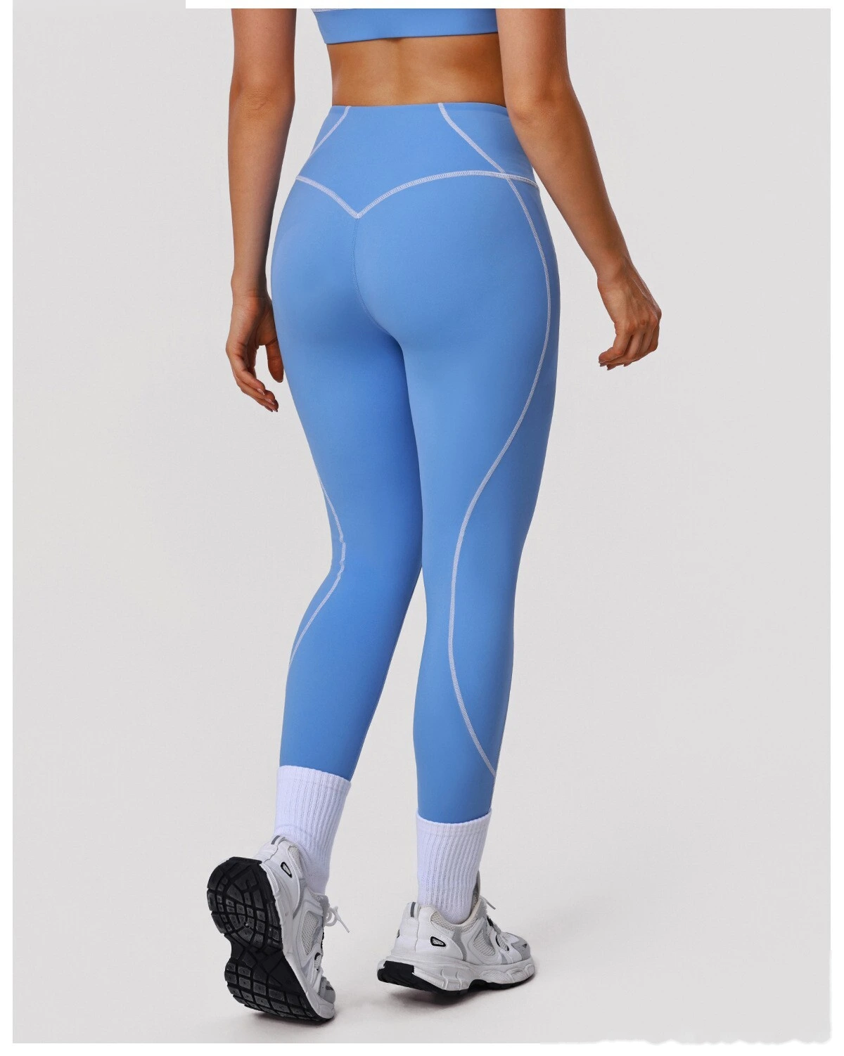 Bulk Custom Women's Yoga Leggings - High-Elastic Color Block Buttery Soft Fitness Pants detail