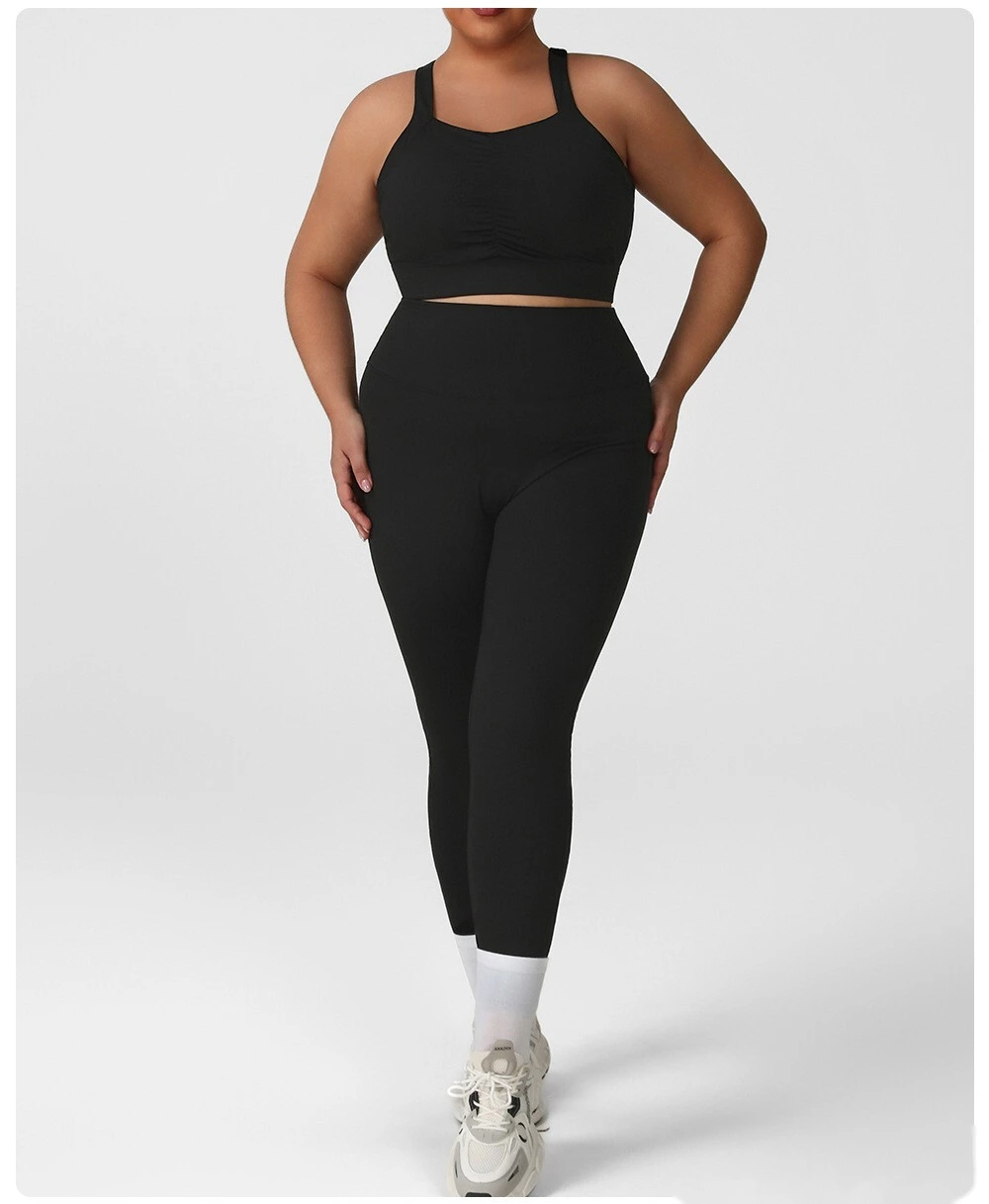 Custom-made plus-size fitness pants women's high waist and hip lifting tights wear running quick-drying yoga pants. detail