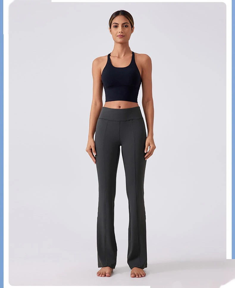 Custom-made women's high-waist hip-lifting wide-leg bell-bottoms exercise fitness yoga pants without embarrassment. detail