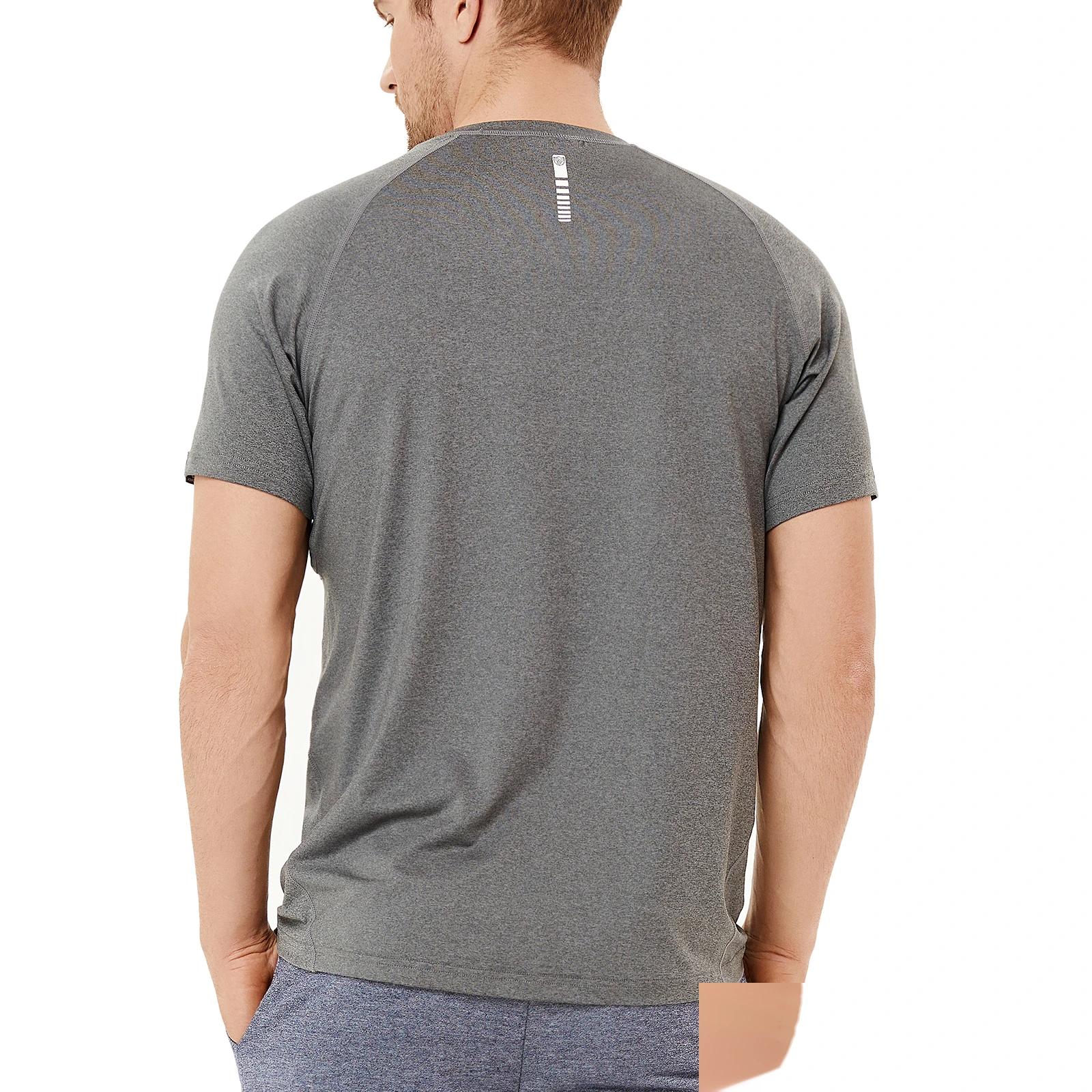 Summer men's loose running clothes sweat-absorbent breathable fitness short-sleeved round neck T-shirt detail