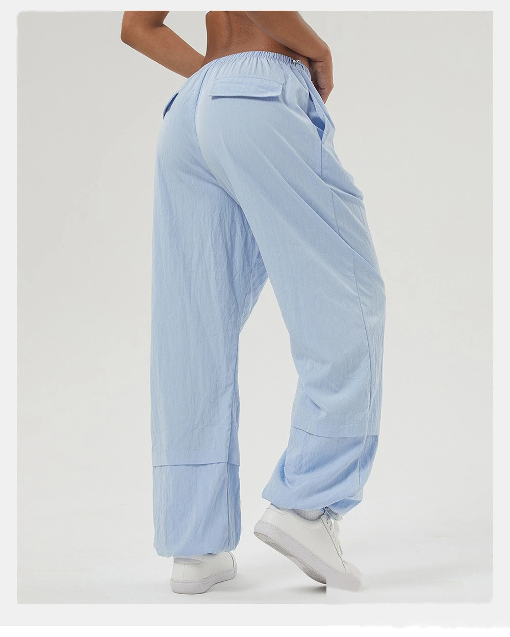Custom-made loose casual overalls women's high-waisted leg straight pants autumn and winter outdoor sports pants detail