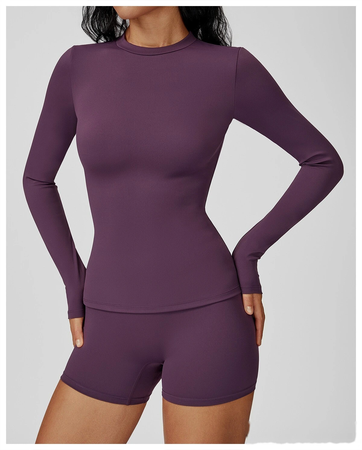 Custom-made women's fashion comfortable high-elastic yoga fitness tight T-shirt detail