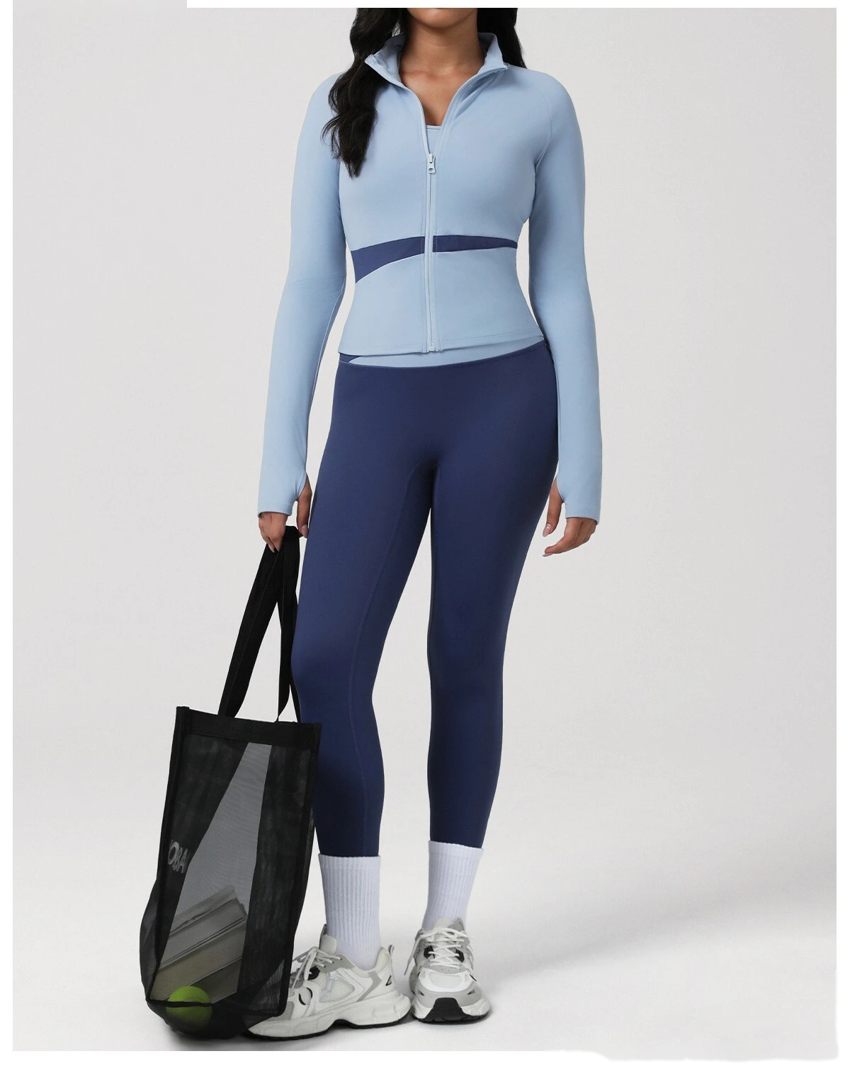 Custom Color-Block High-Waisted Butt-Lifting Yoga Pants - Women's Tight Leggings for Running & Fitness detail