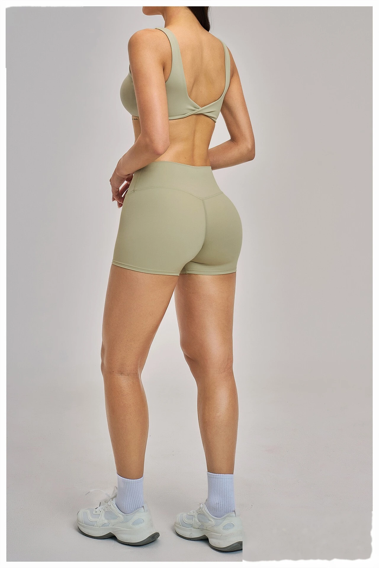Women’s Custom Sports Bra Sexy Back Yoga Bra Workout Running Fitness Shorts Yoga Set detail