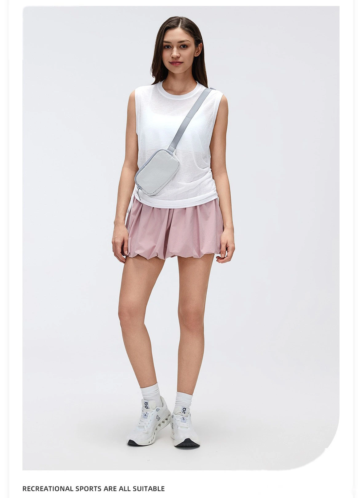 Bulk Custom Sports Flowy Skort - Women's Summer Anti-Chafe Ruffle Skirt for Outdoor Yoga Tennis Fitness detail