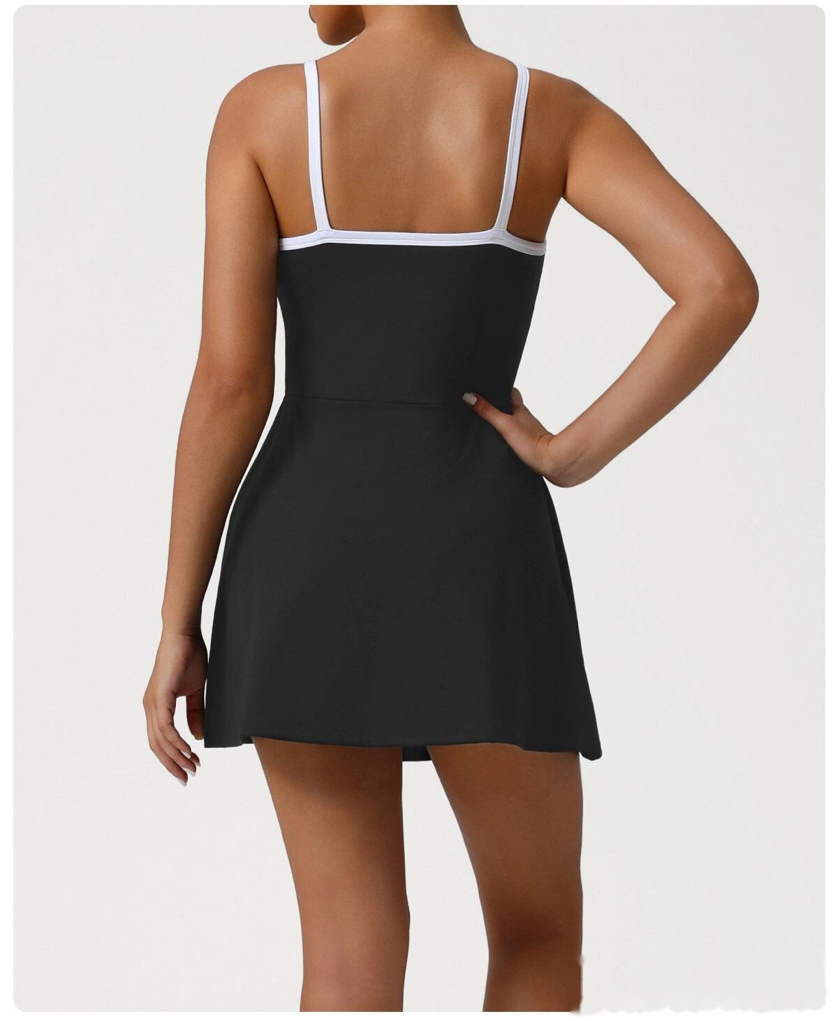 Customize the new sports style suspender dress tennis skirt waist slimming anti-exposure skirt with chest pad. detail