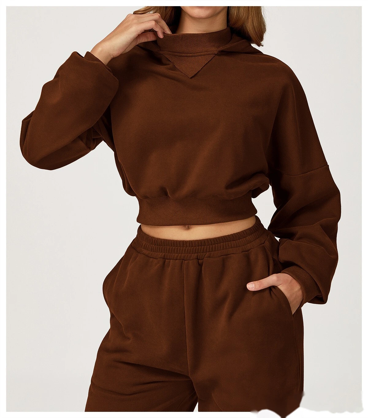 Custom fashion hooded sweater autumn and winter casual loose coat women's outdoor sportswear detail