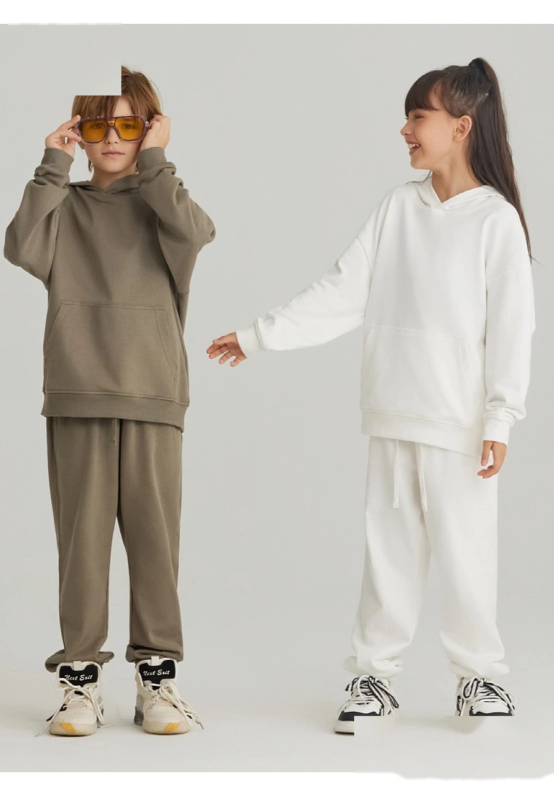 Customized loose cotton terry hooded sweater for boys and girls hoodie detail