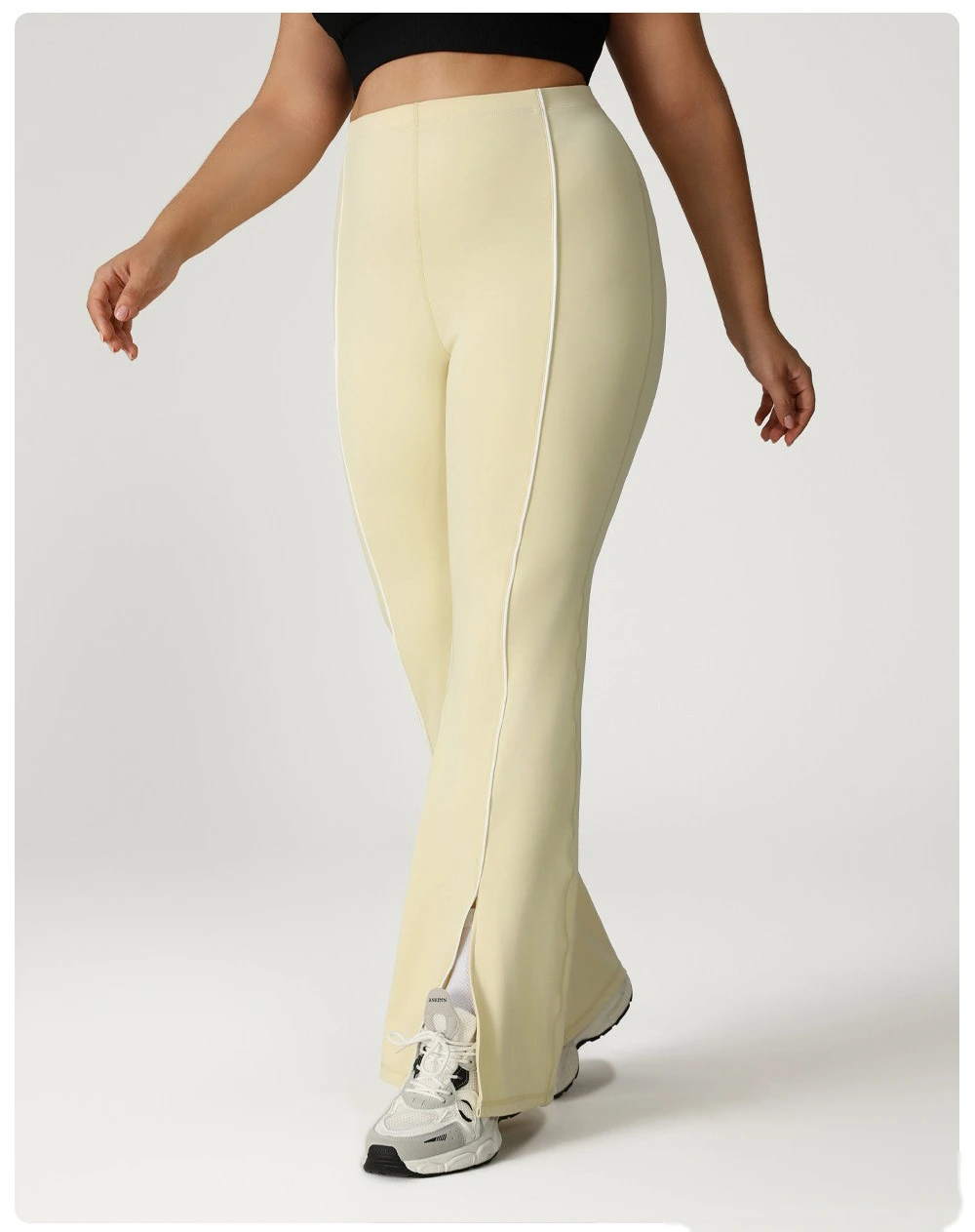 Customized high waist plus size leisure trumpet sports pants plus size sports yoga clothes detail