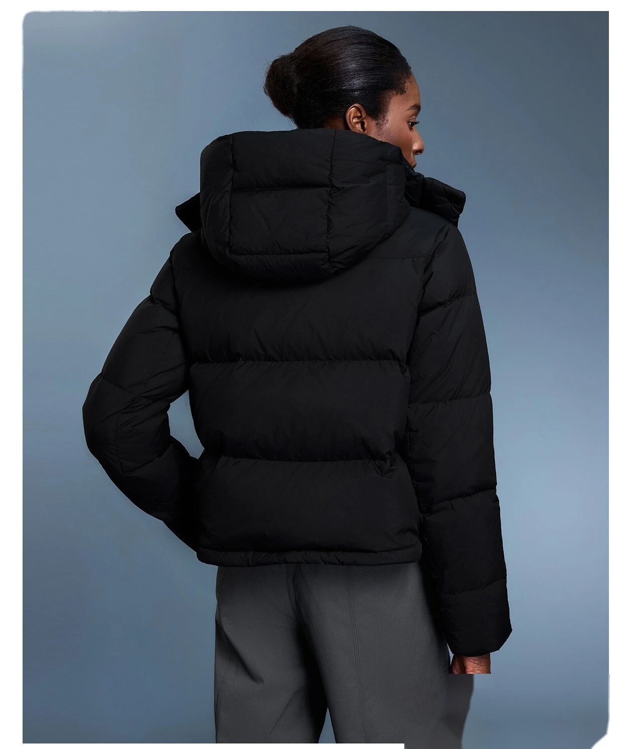 Customize the new winter detachable hooded thick warm loose fashion coat down jacket women. detail