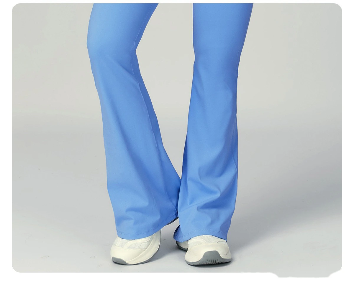 Custom-made contrast-wrapped bell-bottoms yoga fitness exercise high waist slim bell-bottoms women detail