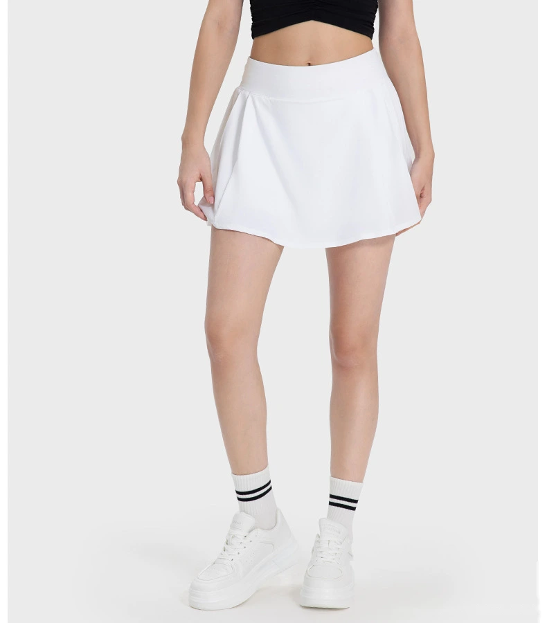 Customized pleated yoga shorts skirt female fake two-piece anti-exposure tennis skirt detail
