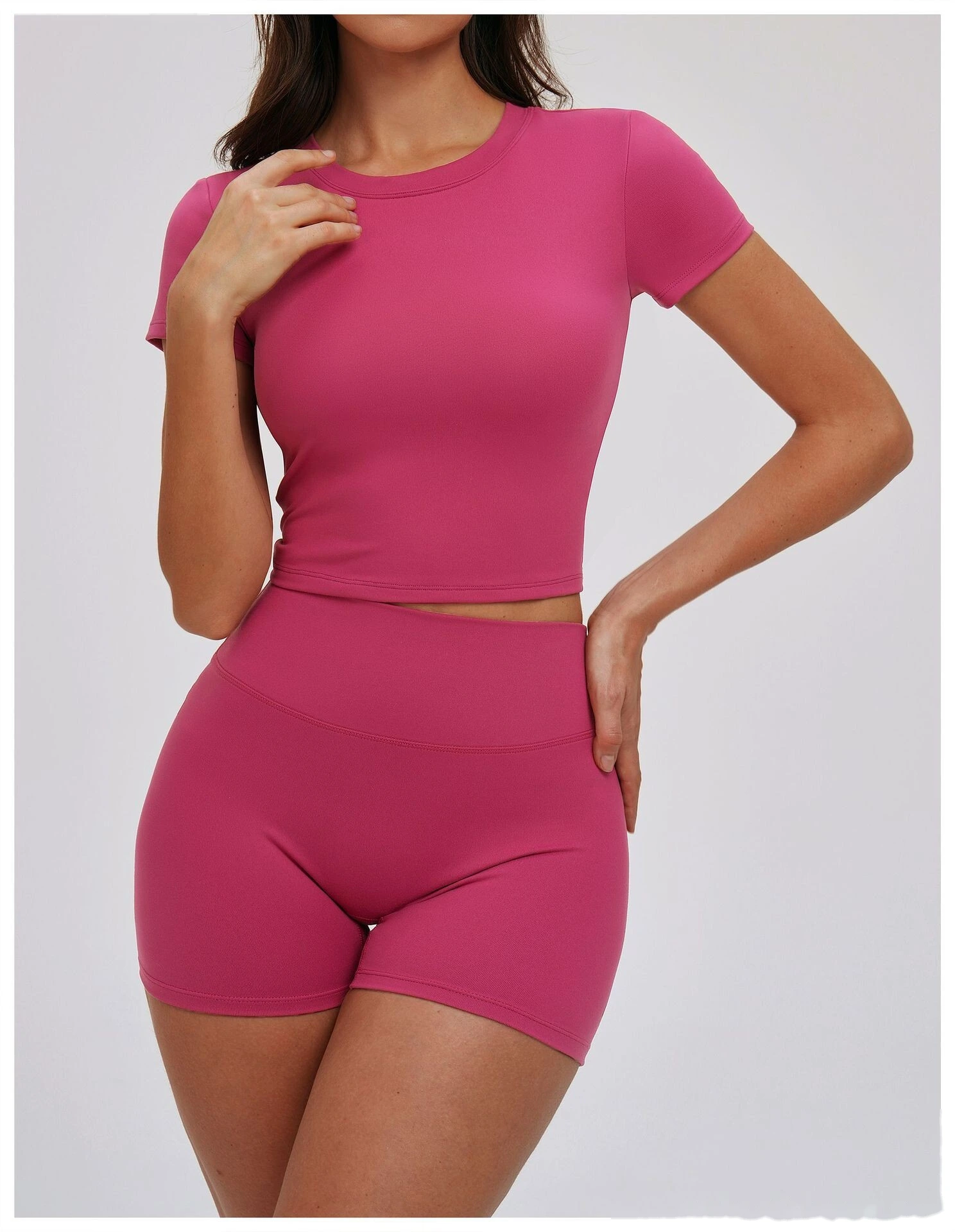 Custom Spring Yoga T-Shirt - Women's Slim Fit Short Sleeve Workout Top for Gym Running Outdoor detail