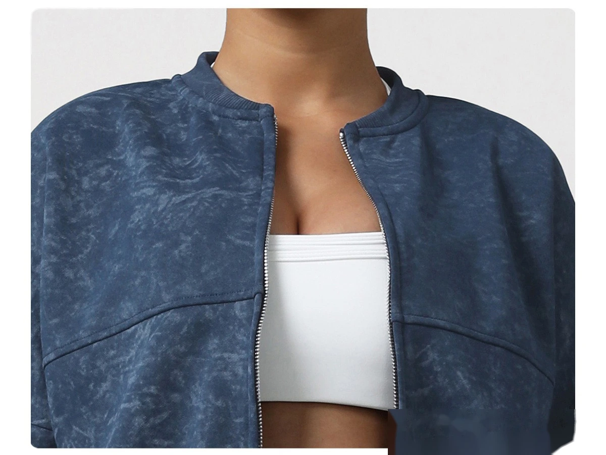 Custom Women's EU-US Print Sport Cardigan | Winter New Zip Stand-Collar, Running & Fitness detail