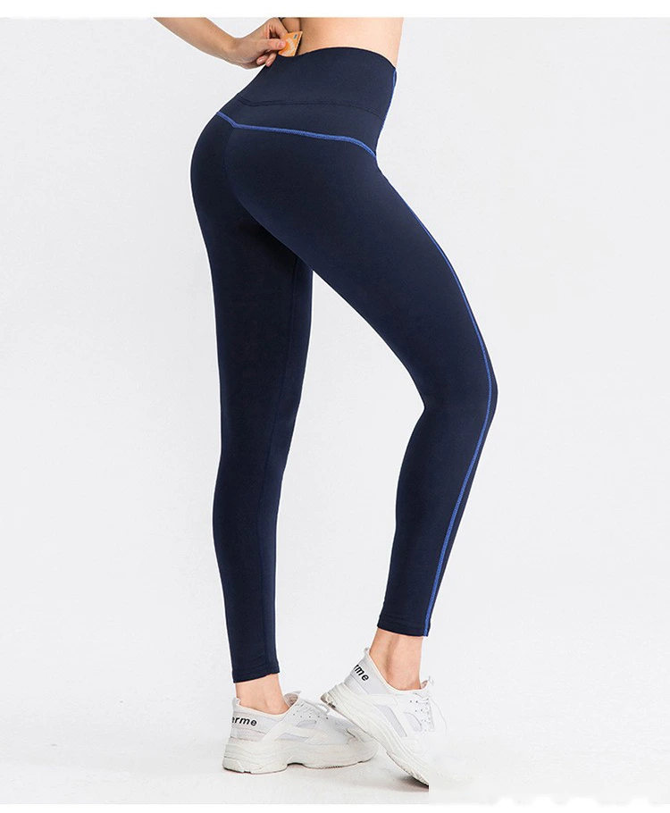 Customized autumn and winter ladies plus velvet sports pants running yoga fitness pants high waist tights detail