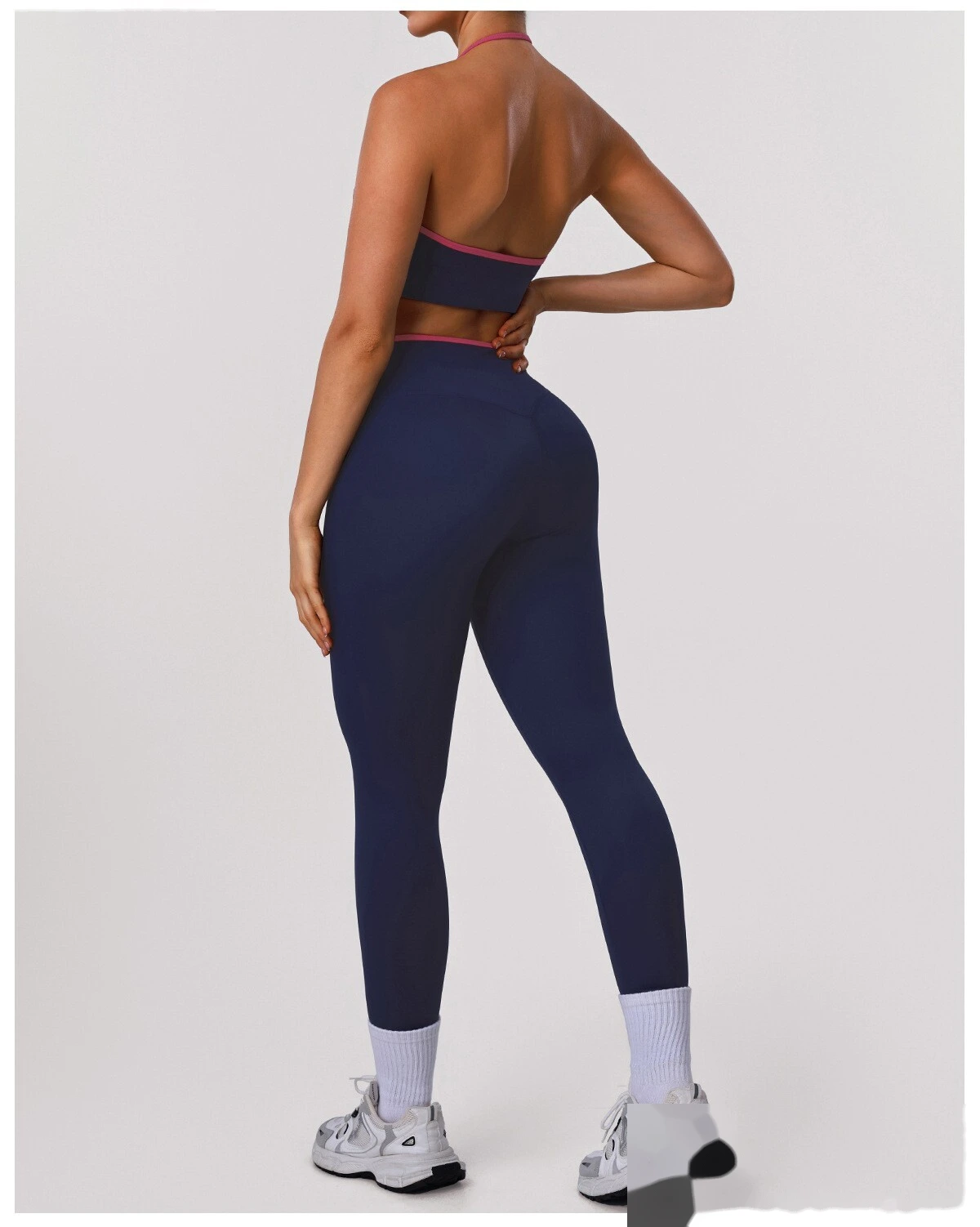 Custom Butt-Lifting High-Waisted Yoga Leggings for Women - Color Block Slim-Fit Tights, Sports Pants for Gym Fitness detail