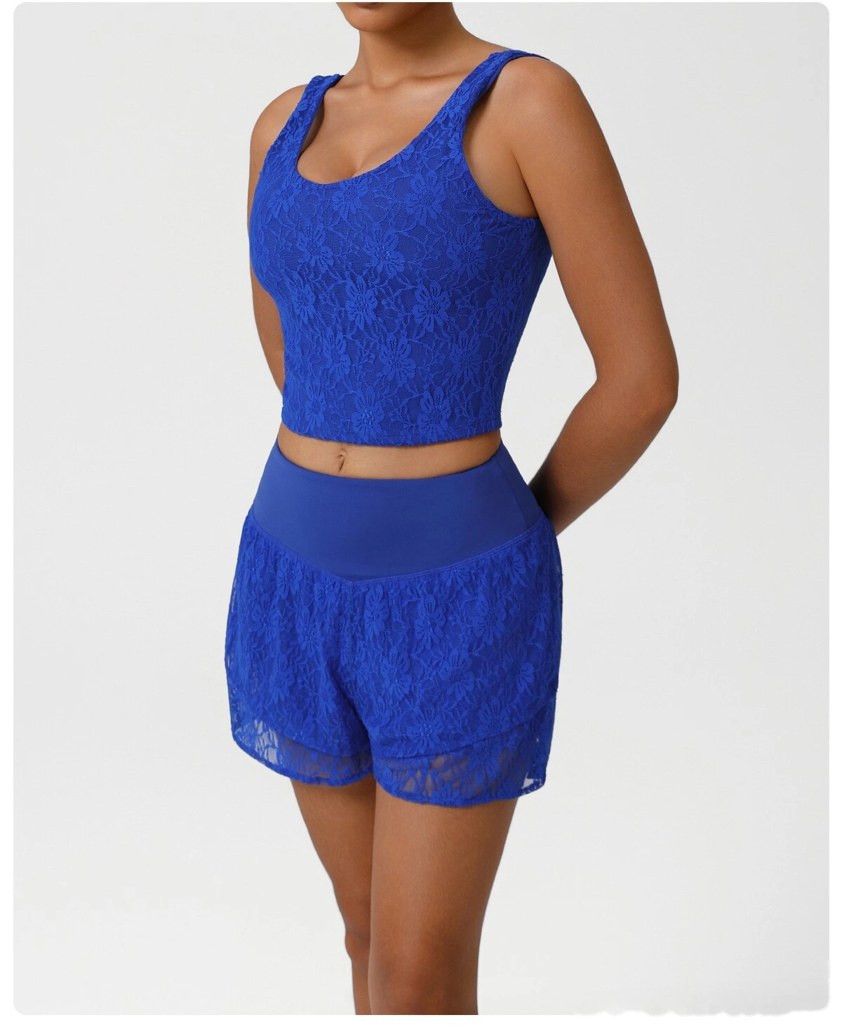Custom-made nude sexy lace sleeveless sports shirt new dance training fitness camisole women detail