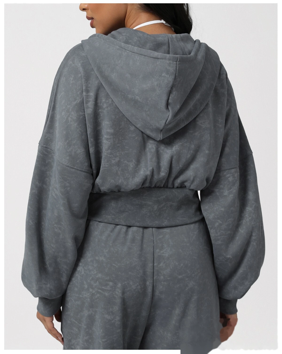 New Autumn & Winter Sports Casual Hooded Sweatshirt - Short-Length Waist-Cinched Retro Printed Cardigan Jacket for Yoga detail