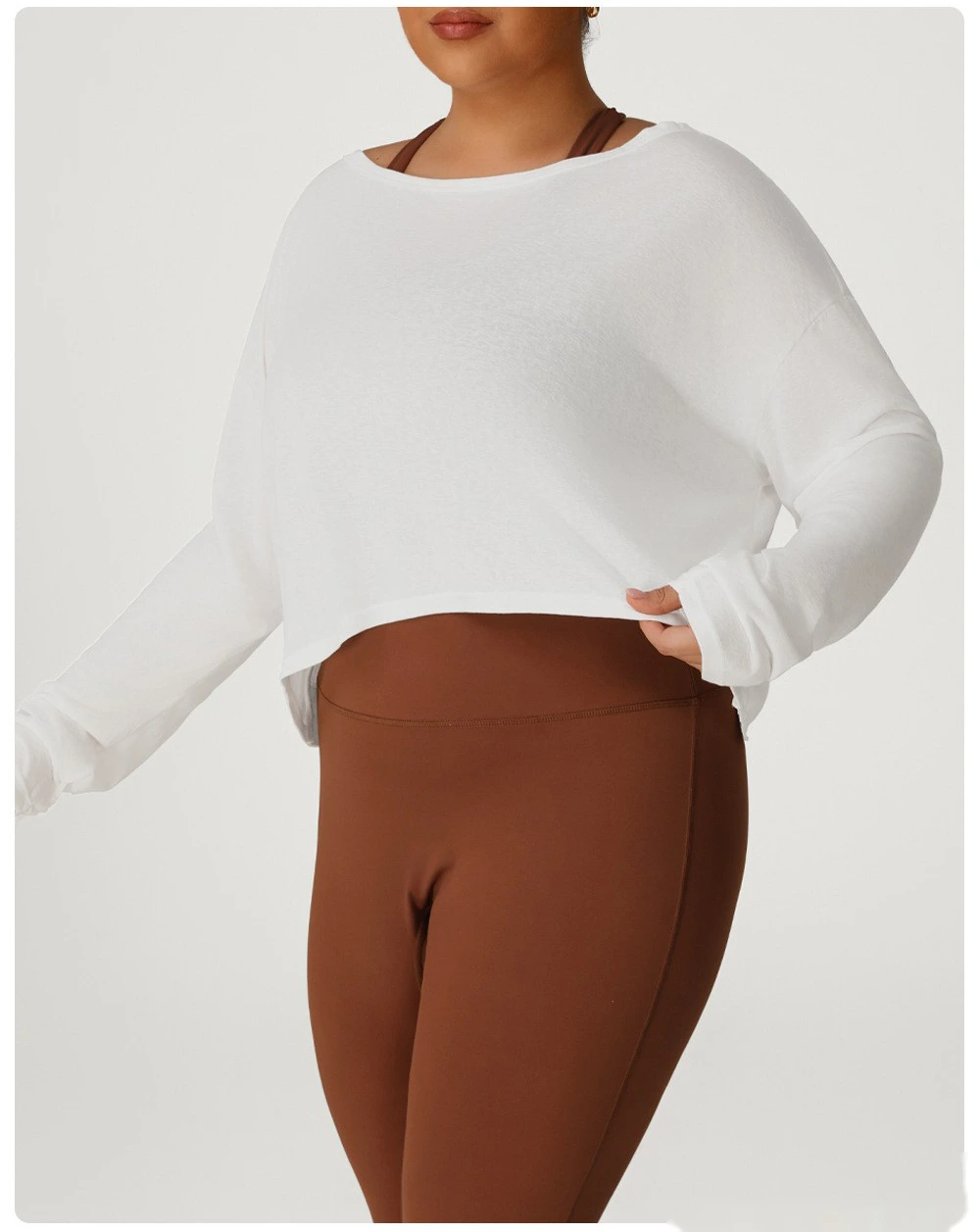 Customized plus-size sports smock breathable jacquard plus-size yoga clothes T-shirt detail