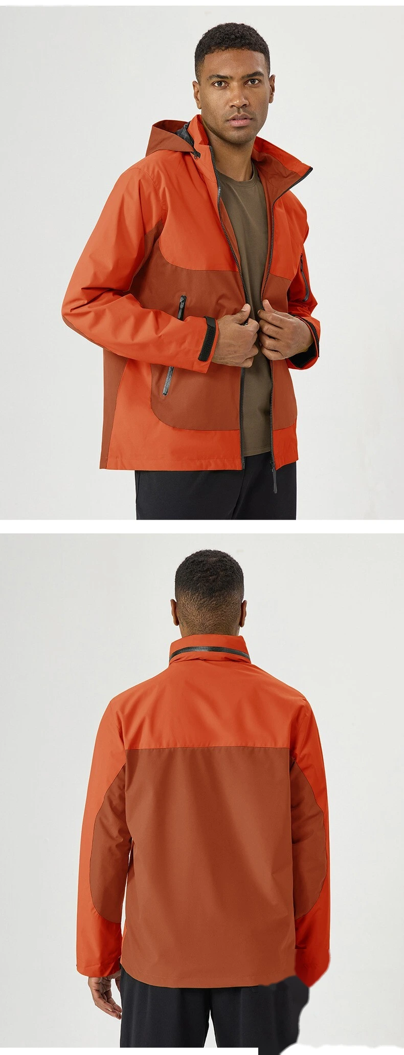 Custom Men's Multi-Functional Outdoor Jacket - Hooded, Windproof, Waterproof for Hiking & Mountaineering detail