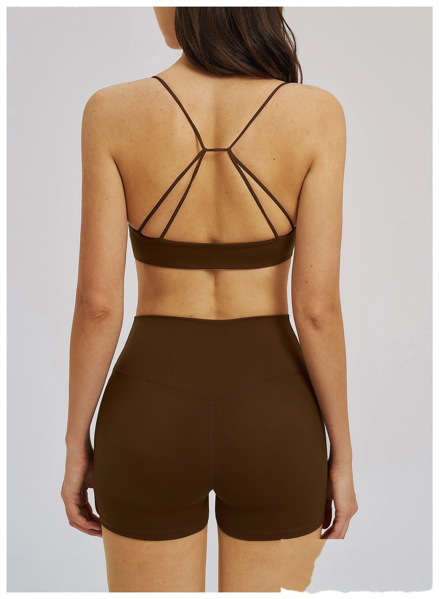 Custom V-Neck Sports Bra - Women's Thin-Strap Beauty Back Yoga Fitness Workout Bra detail