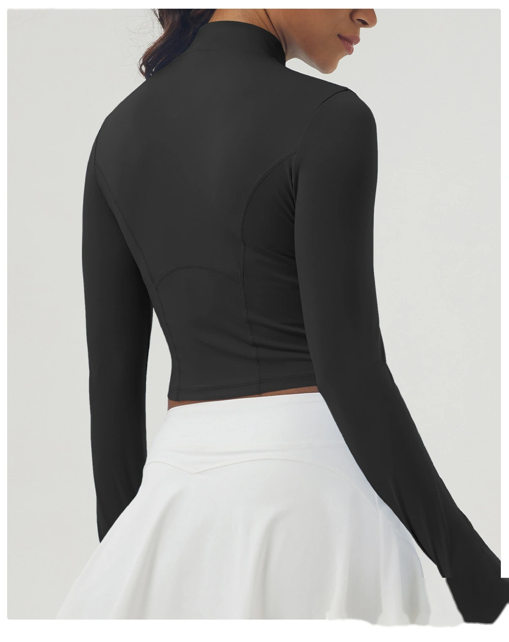 Customized outdoor running zipper tight coat yoga fitness sportswear top woman detail