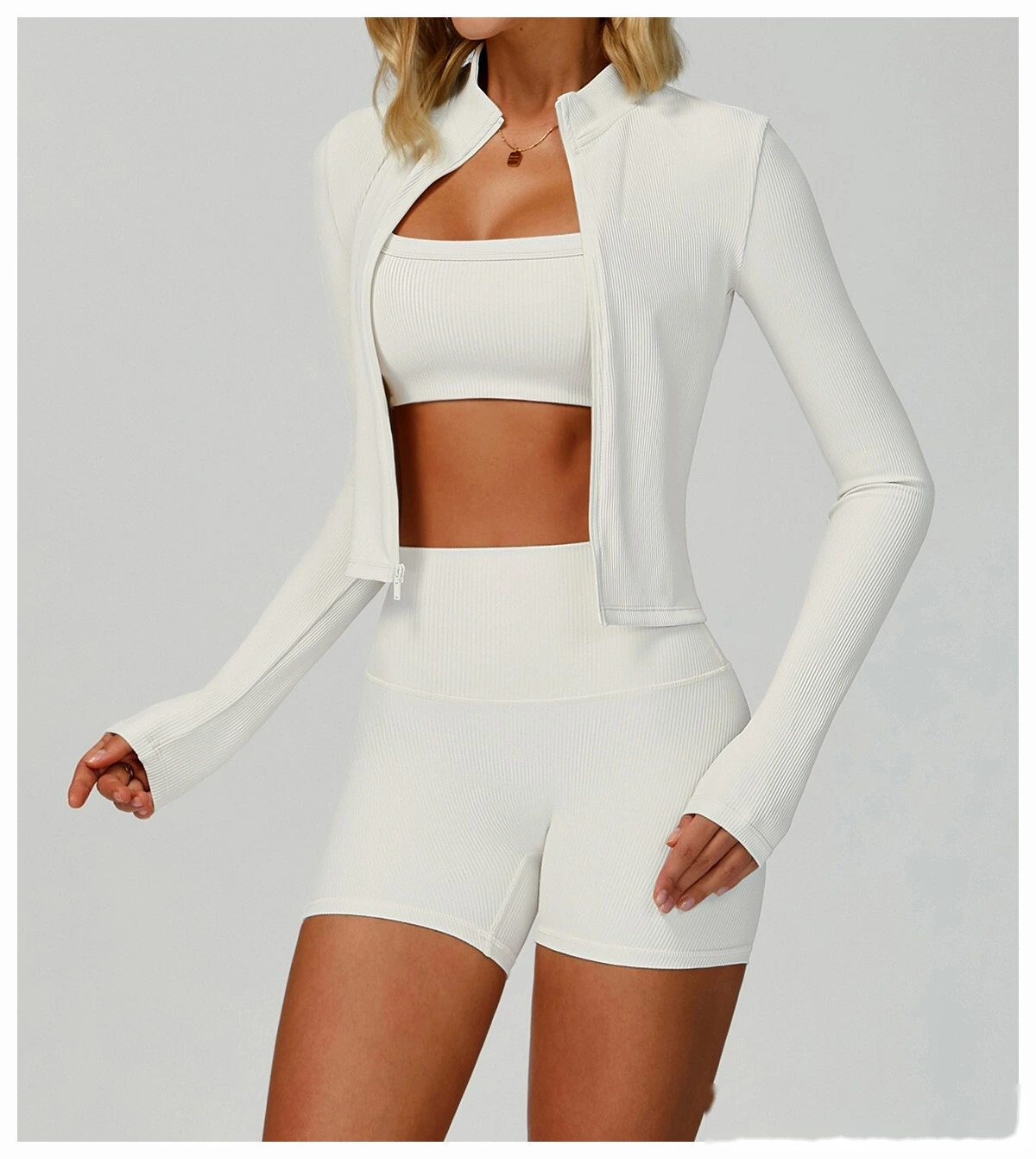 Custom-made stand-up collar slim yoga coat slim outdoor coat running fitness coat detail