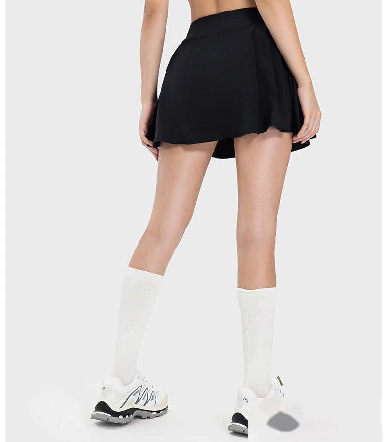 Customized pleated yoga shorts skirt female fake two-piece anti-exposure tennis skirt detail