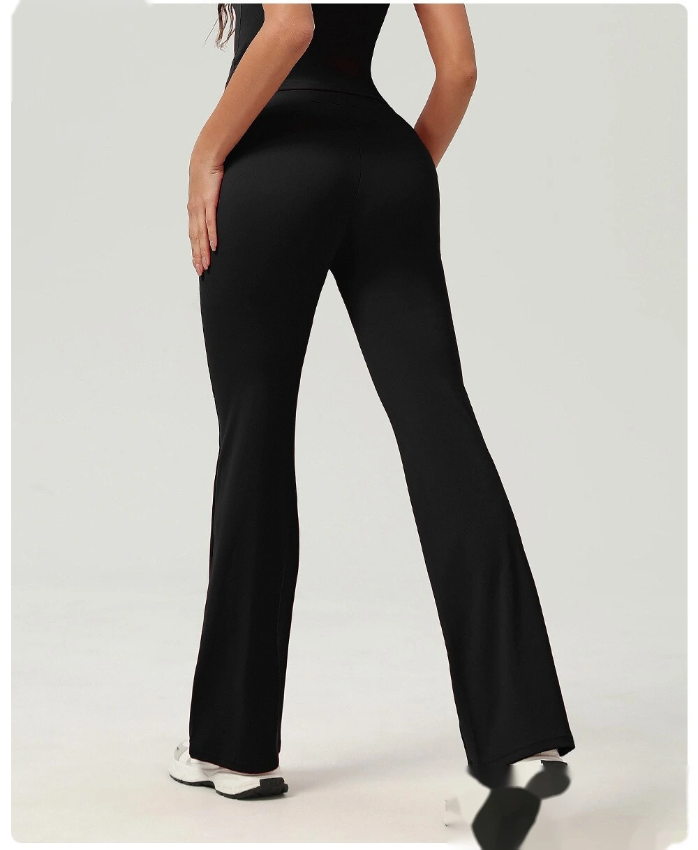 Hip-lifting yoga bell-bottoms fitness exercise wide-leg micro-pants high waist drawstring quick-drying yoga pants detail