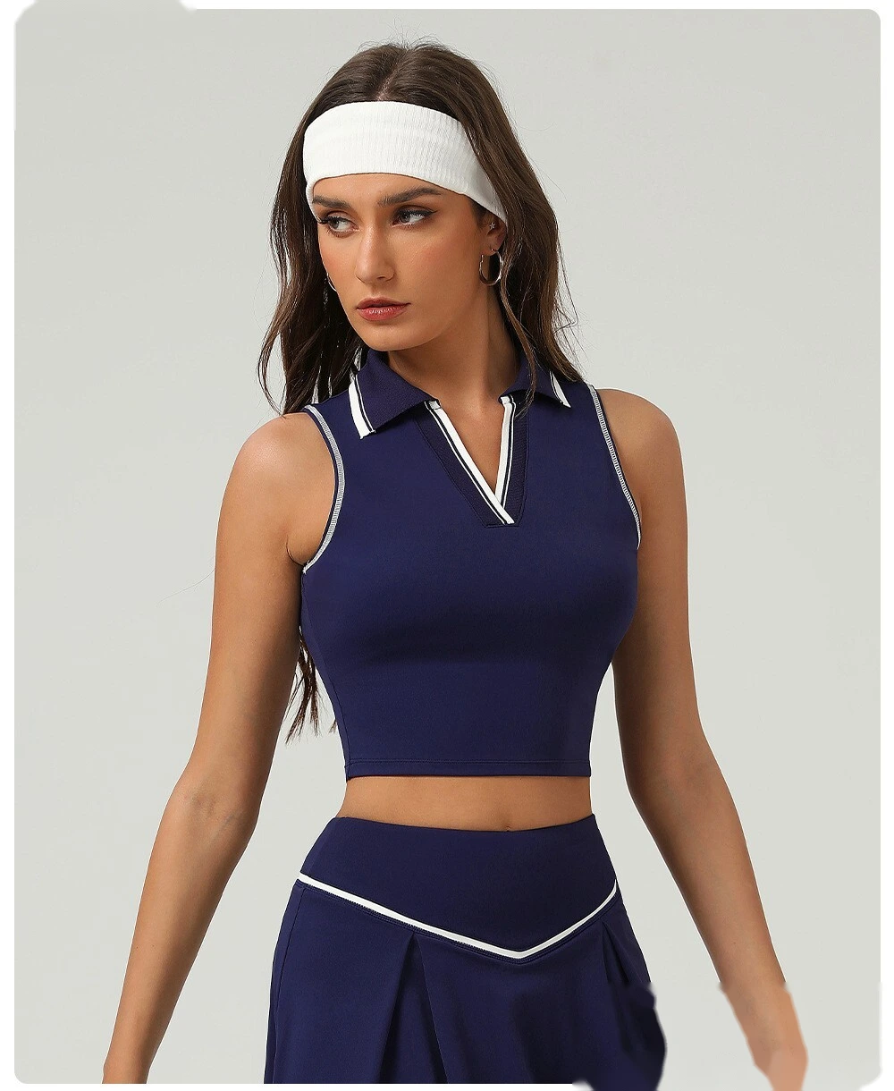 Fashion tennis clothes sports vest sweat-absorbent breathable badminton vest yoga fitness vest female detail