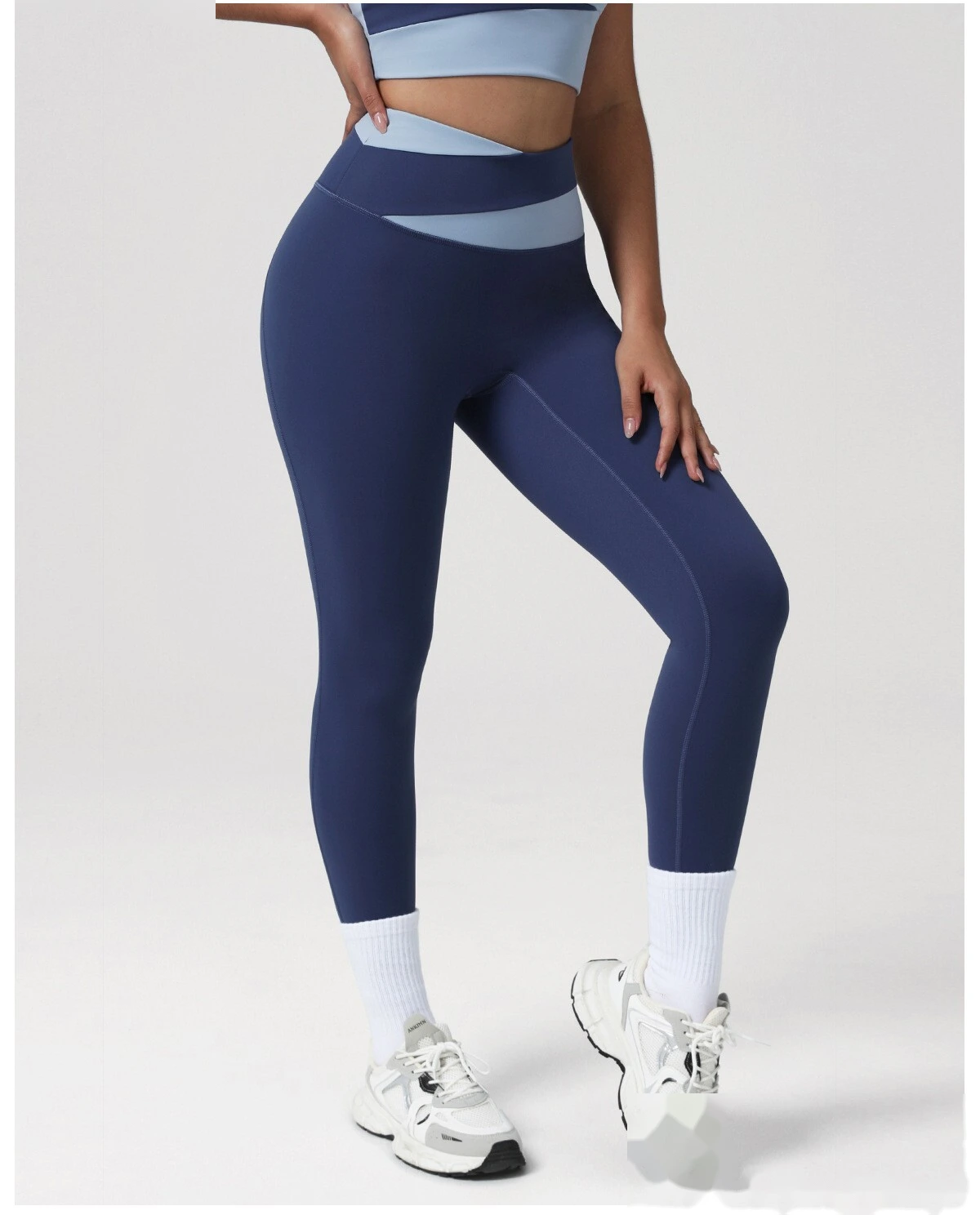 Custom Color-Block High-Waisted Butt-Lifting Yoga Pants - Women's Tight Leggings for Running & Fitness detail