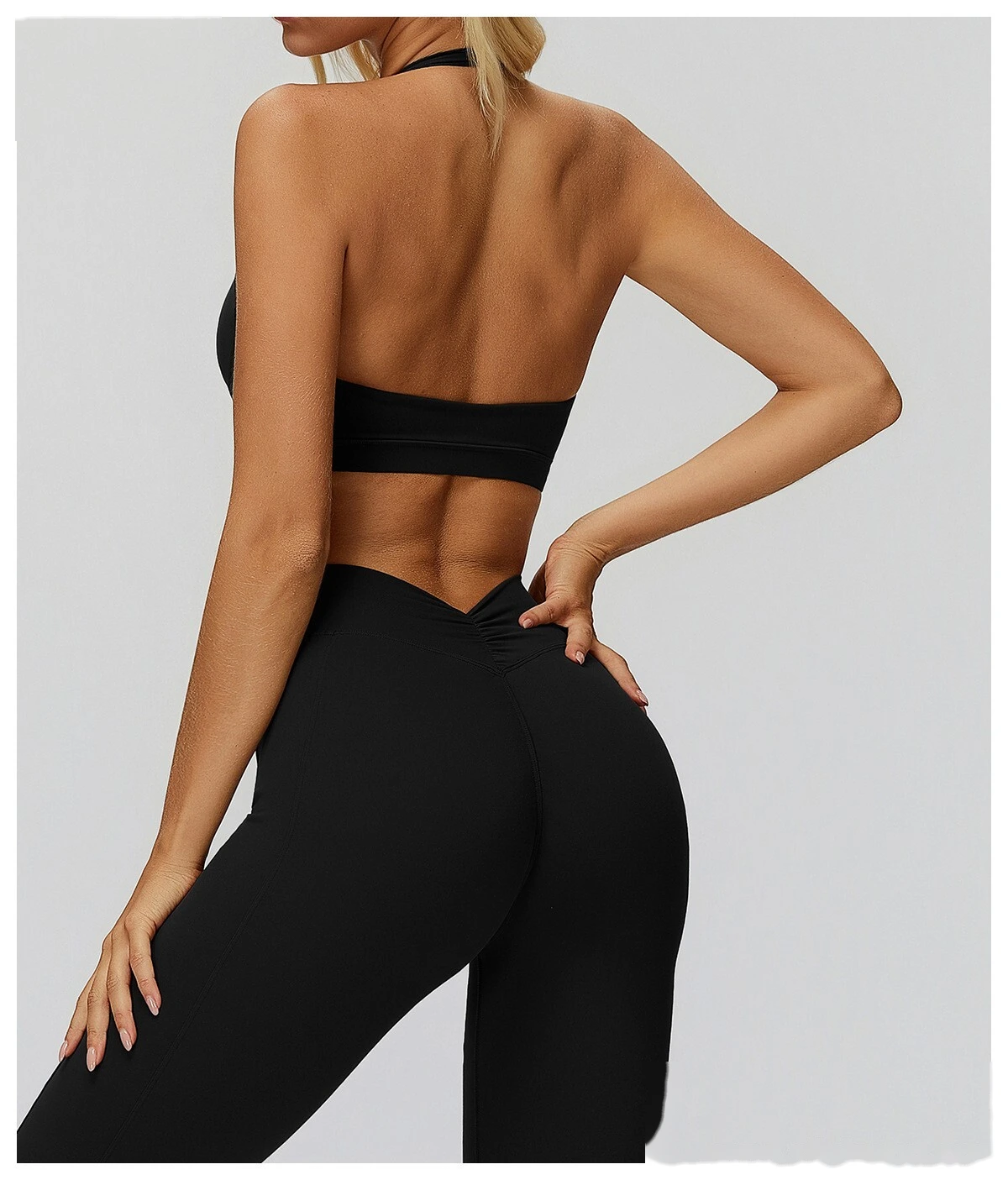 Customizable Women's High-End Yoga Bra | Halter Beauty Back, Supportive for Fitness & Gym detail
