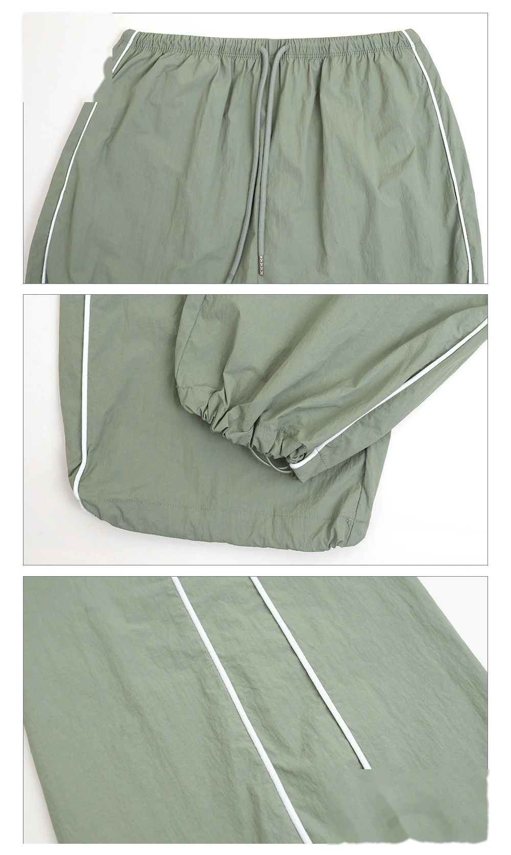 Custom contrast casual overalls drawstring pocket sports pants loose straight pants fitness pants detail