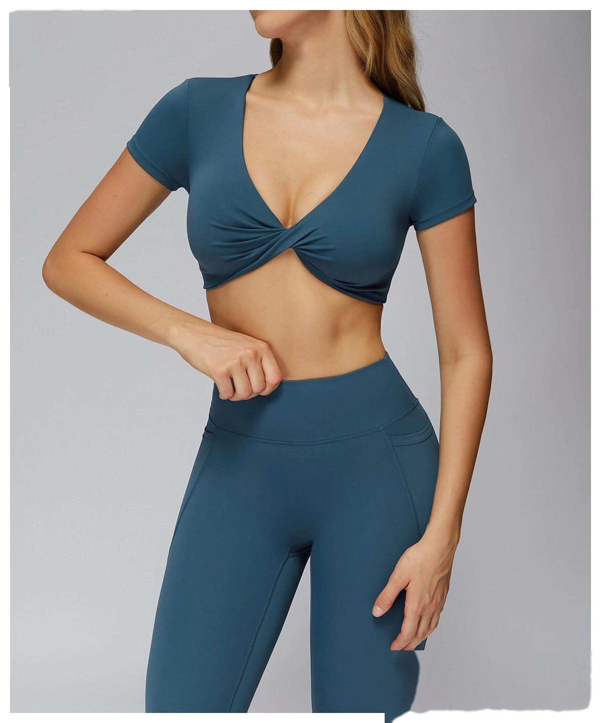 Custom twisted yoga bra tight-fitting quick-drying yoga clothes women's outdoor running fitness sports bra detail