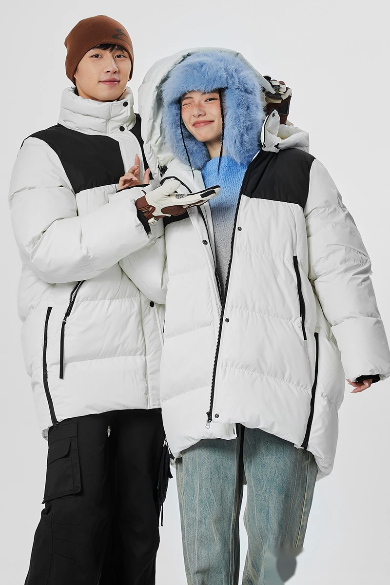 Customize winter men's and women's windproof warm contrast fashion cotton-padded coat. detail