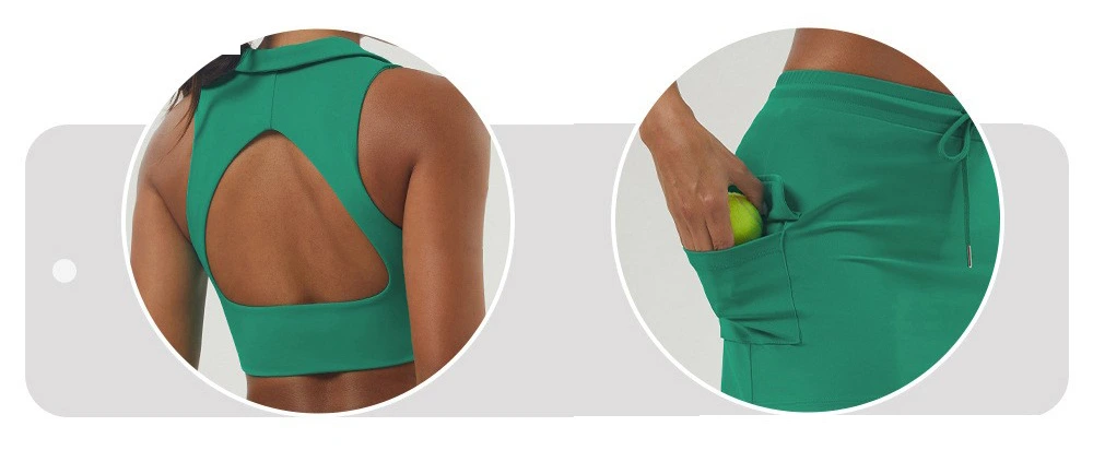 Tennis skirt sports and leisure suit nude yoga clothing fitness suit outdoor tennis suit female detail