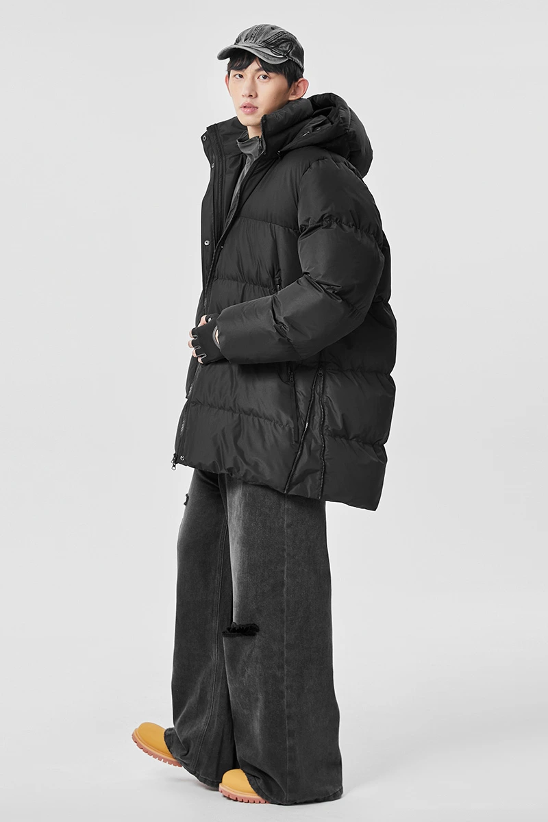 Customize winter men's and women's windproof warm contrast fashion cotton-padded coat. detail