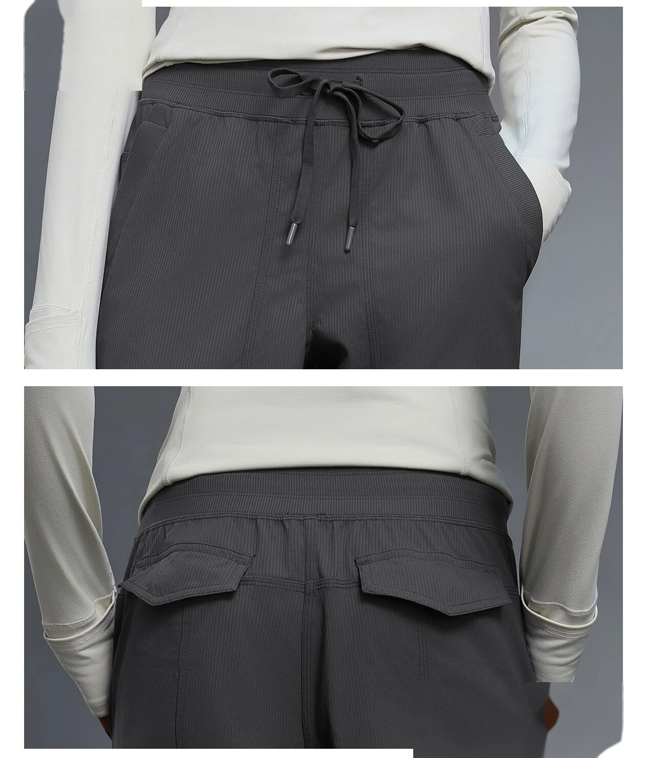Women's Winter Casual Cargo Pants | Fleece-Lined Warmth, Loose Fit, Drawstring Cuff 2-Way Wear, Sports & Daily Use detail