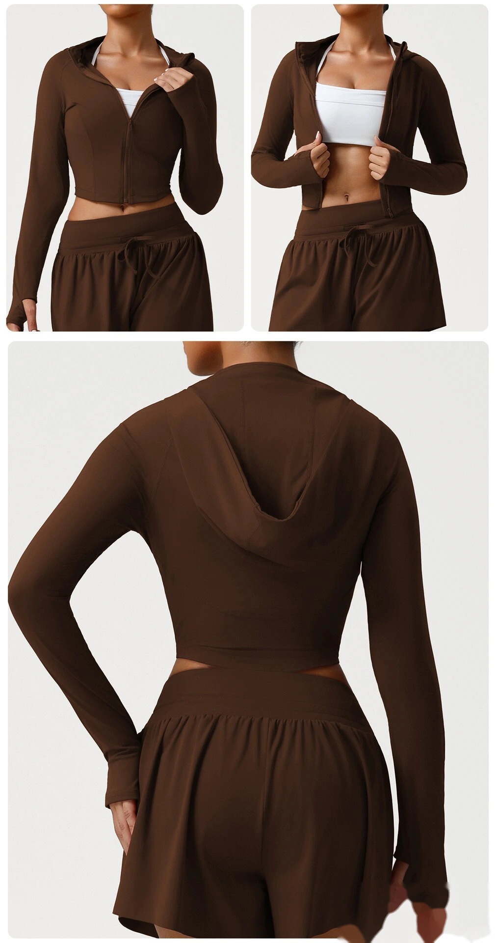 Customized Slim-fit Running Shirt New Fashion Fitness Jacket Naked Long-sleeved Yoga Dress Women detail