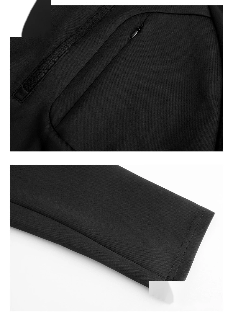 Customized men's stand-up collar long-sleeved leisure sports T-shirt running fitness clothes detail